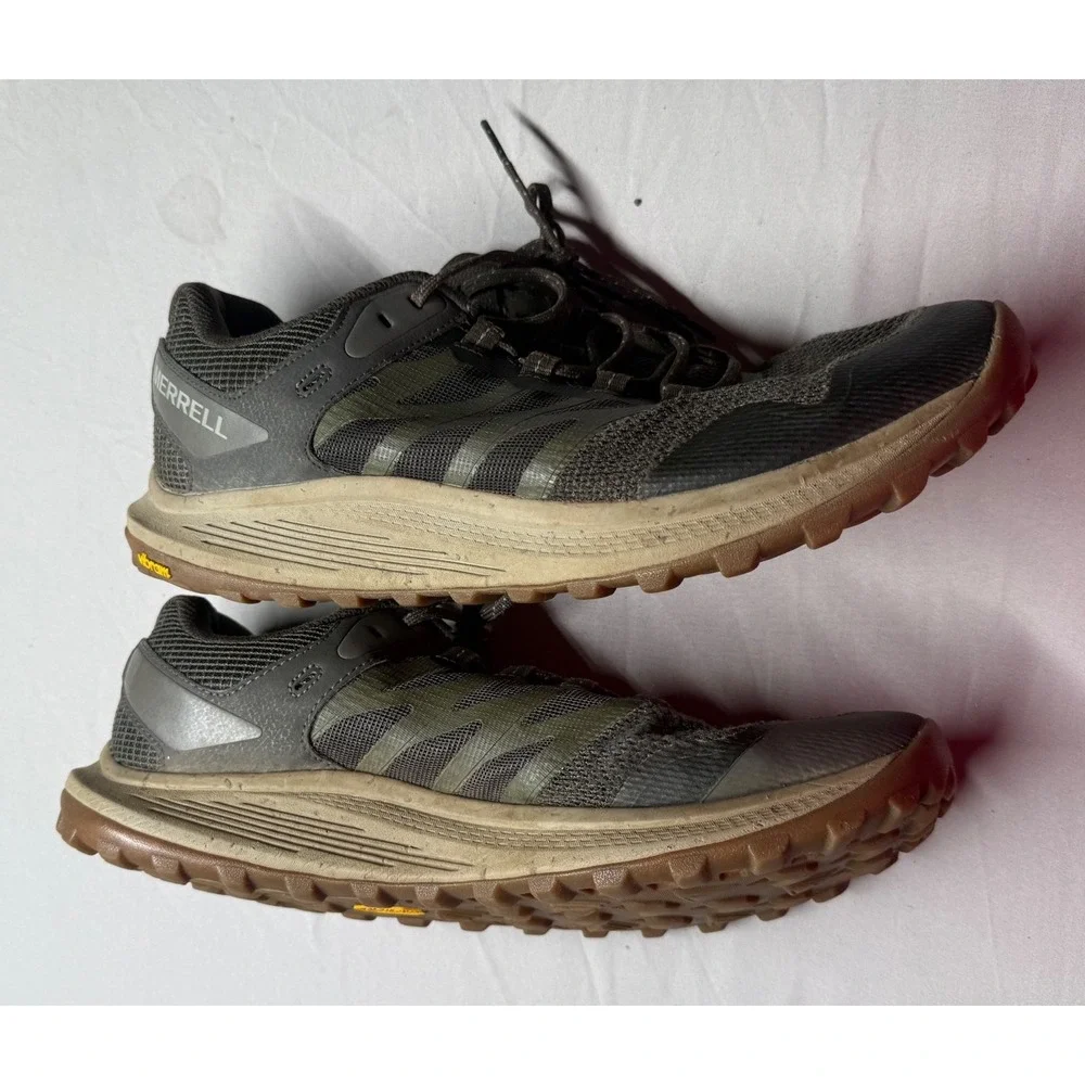 Merrell Nova 2 Mens Trail Running Shoes Olive Green Vibram Hiking Sneakers 11.5W